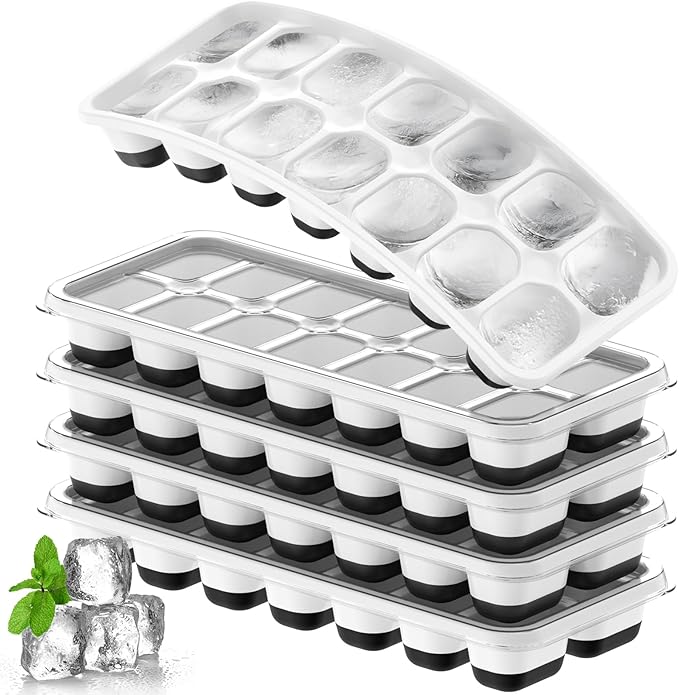 Ice Cube Tray 5 Pack, Stackable Silicone Ice Cube